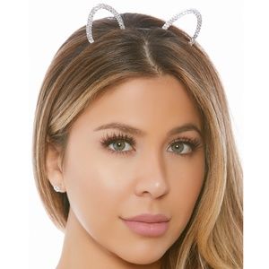 Rhinestone Rounded Cat Ears Headband